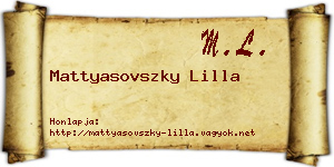Mattyasovszky Lilla névjegykártya